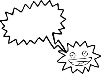 speech bubble cartoon star with face