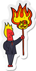 sticker of a cartoon devil