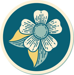 tattoo style sticker of a flower