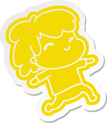 cartoon sticker kawaii boy with stubble