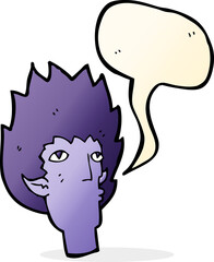 cartoon vampire face with speech bubble