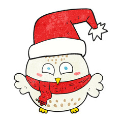 textured cartoon cute christmas owl