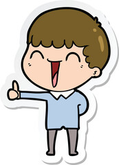 Obraz premium sticker of a cartoon happy man