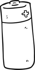 black and white cartoon battery