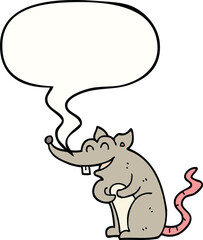 cartoon rat and speech bubble
