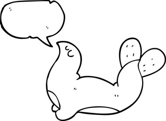 speech bubble cartoon seal