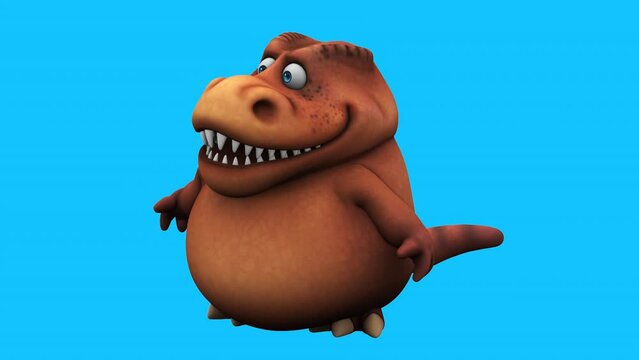 Fun 3D cartoon trex talking (with alpha channel)