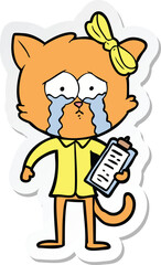 sticker of a cartoon cat