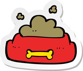 sticker of a cartoon dog food