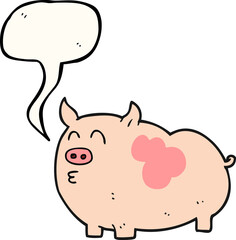 speech bubble cartoon pig
