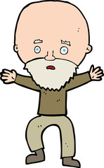 cartoon panicking old man