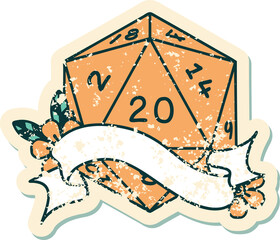 natural twenty D20 dice roll illustration