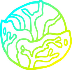 Fototapeta premium cold gradient line drawing cartoon cabbage