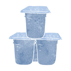 retro cartoon yogurt pots