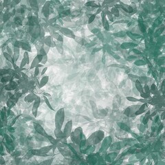 Leaves abstract watercolor background, square wallpaper