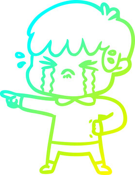 recommend clip art: cold gradient line drawing crying boy cartoon
