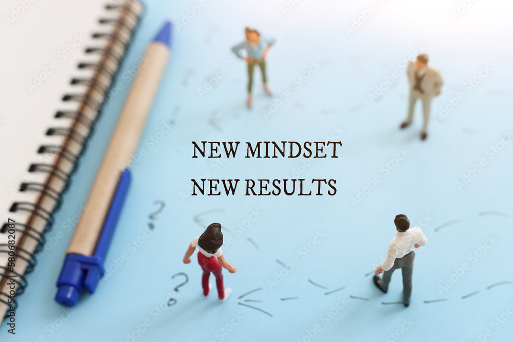 Poster concept image of people thinking about solving a problem and looking for a right way