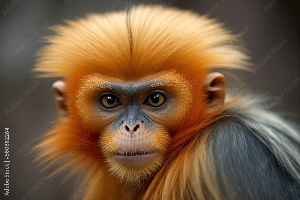 Poster javan langur monkeyy. generative ai