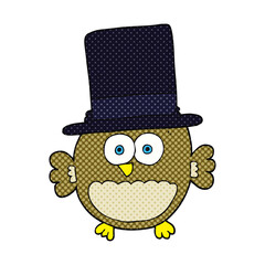 cartoon owl in top hat