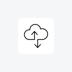 Clouds, cloud computing fully editable vector fill icon

