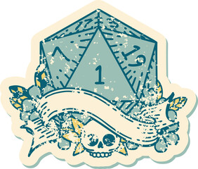 natural one d20 dice roll illustration