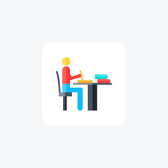 Study table, desk fully editable vector fill icon