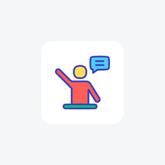 Chat, comment fully editable vector fill icon

