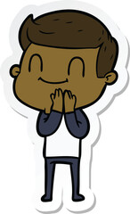 Obraz premium sticker of a cartoon friendly man