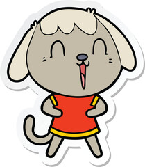 sticker of a cute cartoon dog
