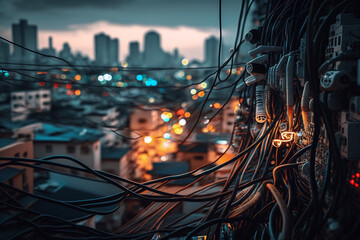 a vast network of electrical wires and cables