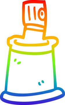 recommend clip art: rainbow gradient line drawing cartoon aerosol spray can
