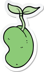 sticker of a cartoon sprouting seed