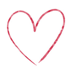 Textured red heart, transparent background