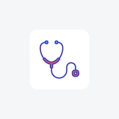 Stethoscope, checkup fully editable vector fill icon

