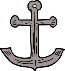 cartoon doodle ships anchor