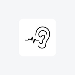 Bacteria, ear, fully editable vector fill icon


