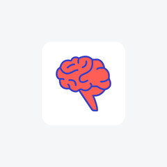 Brain, mind fully editable vector fill icon

