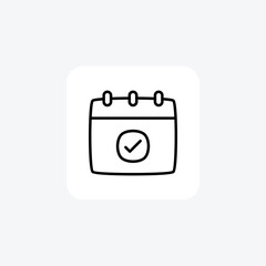 Calendar, date fully editable vector fill icon

