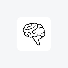 Brain, mind fully editable vector fill icon

