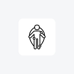 Body test, disease diagnosing fully editable vector fill icon

