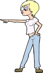 cartoon woman pointing