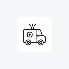 Ambulance, care, fully editable vector Line Icon