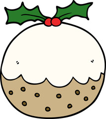cartoon christmas pudding