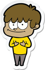 sticker of a happy cartoon man
