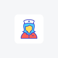 Nurse, hospital, fully editable vector fill icon