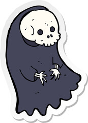 sticker of a cartoon spooky ghoul