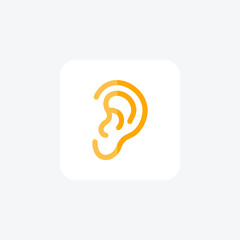 Ear, anatomy fully editable vector Flat Icon