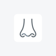 Nose, smell fully editable vector Flat Icon