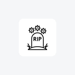 Death, coronavirus fully editable vector fill icon

