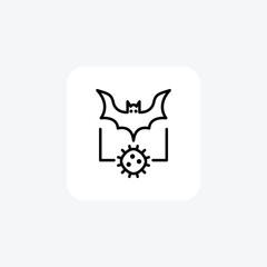 Bat, carrier fully editable vector fill icon

